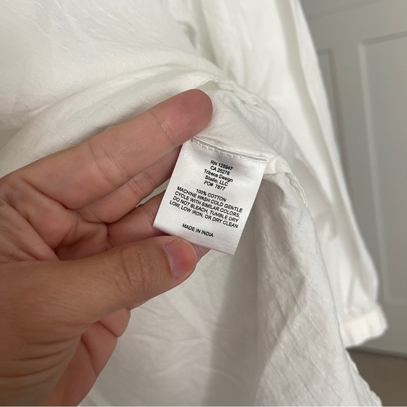 NWOT Nili Lotan Neville Cotton Long-Sleeve Blouse white top button front - Picture 5 of 7